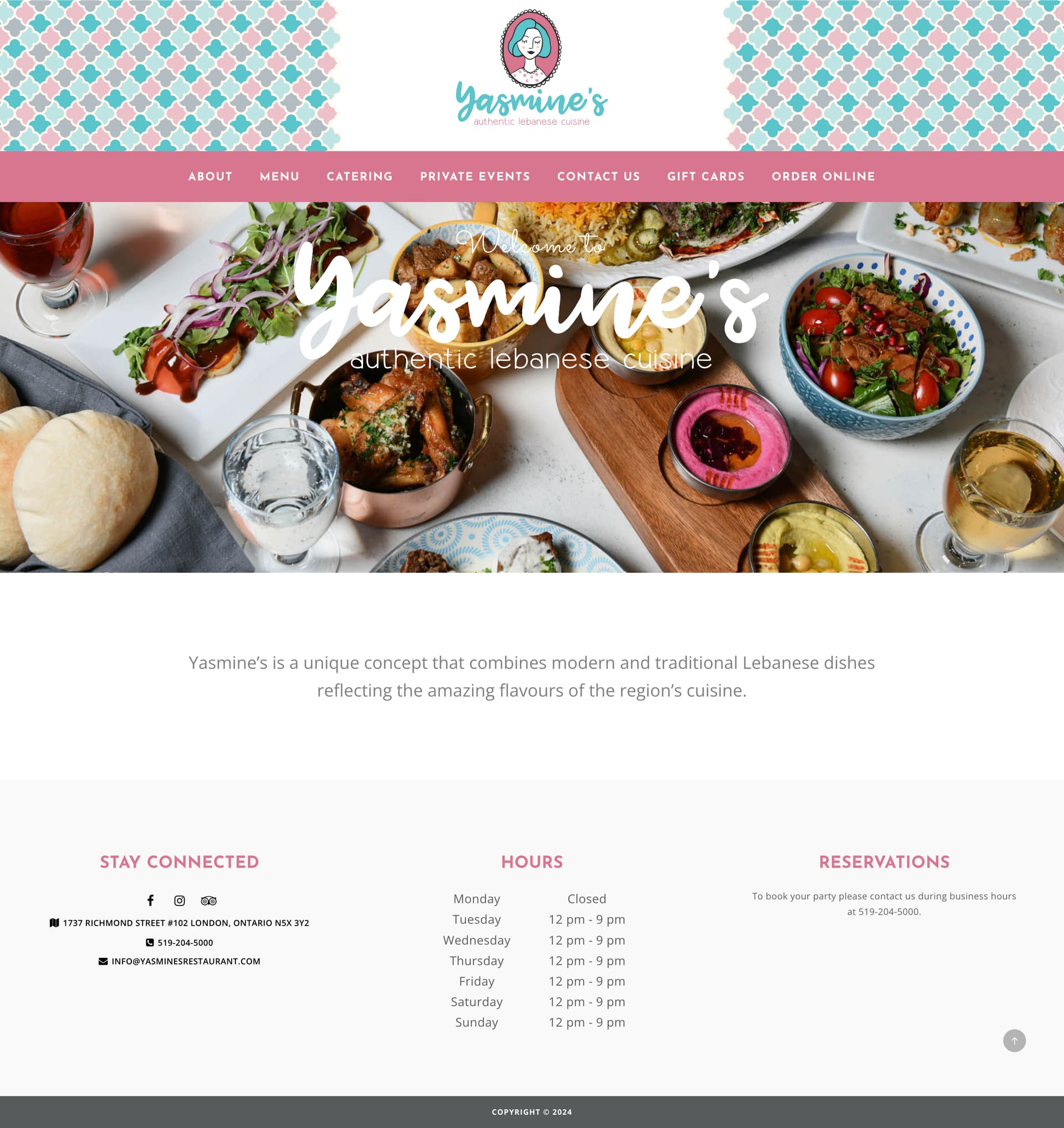 Yasmine's Landing page